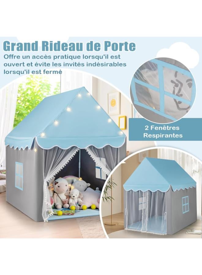 Costway Children’s Princess Play Tent with Star Lights & Washable Floor Mat - Image 3